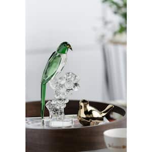 Green/White Parrot Elegance Irregular Decor Accent