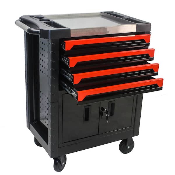 18 in. Removable 4-Drawers Tool Cart with Lock