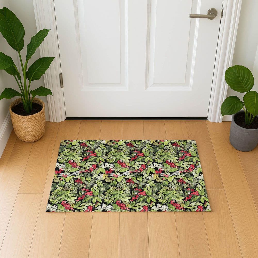 Mayfield Premium Machine Washable Abstract AMF1816 Black 2 ft. x 3 ft. Area Rug price history on PriceWatchPro