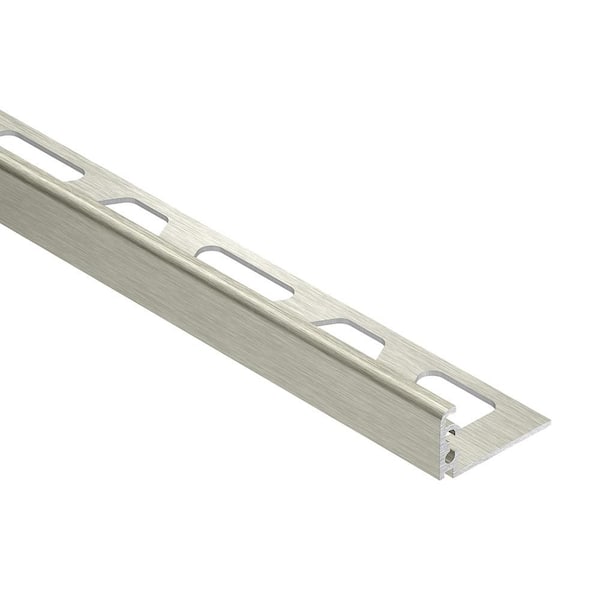 Jolly Brushed Nickel Anodized Aluminum. 5 in. x 98.5 in. Metal L-Angle Tile Edge Trim