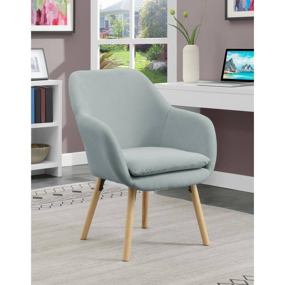 Charlotte Sea Foam Blue Velvet Wood Accent Chair