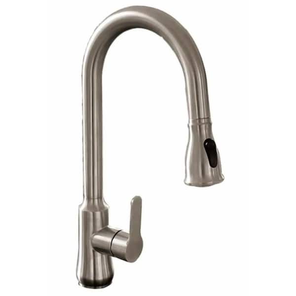 Maincraft Single Handle Pull Down Sprayer Kitchen Faucet in Brushed Nickel