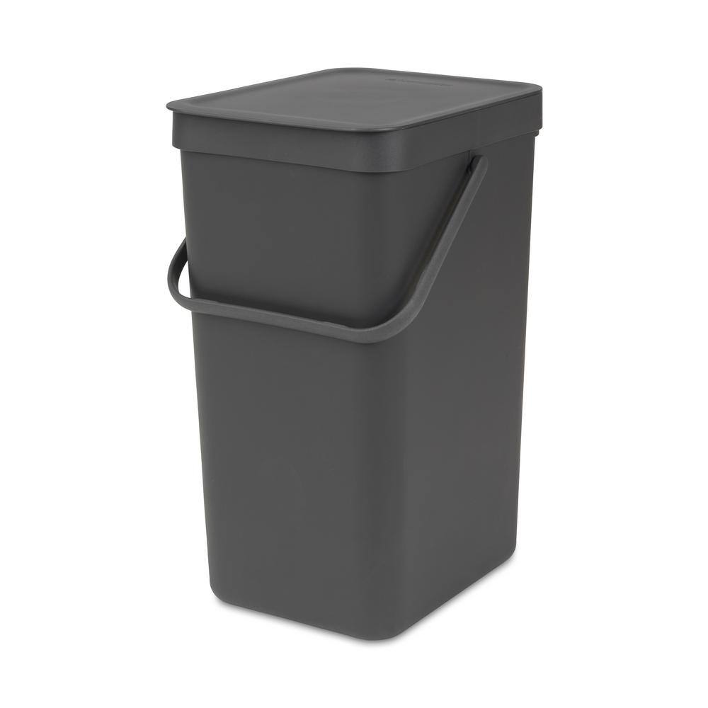 Gray Polypropylene 4.2 Gallon Recycling Bin for Kids
