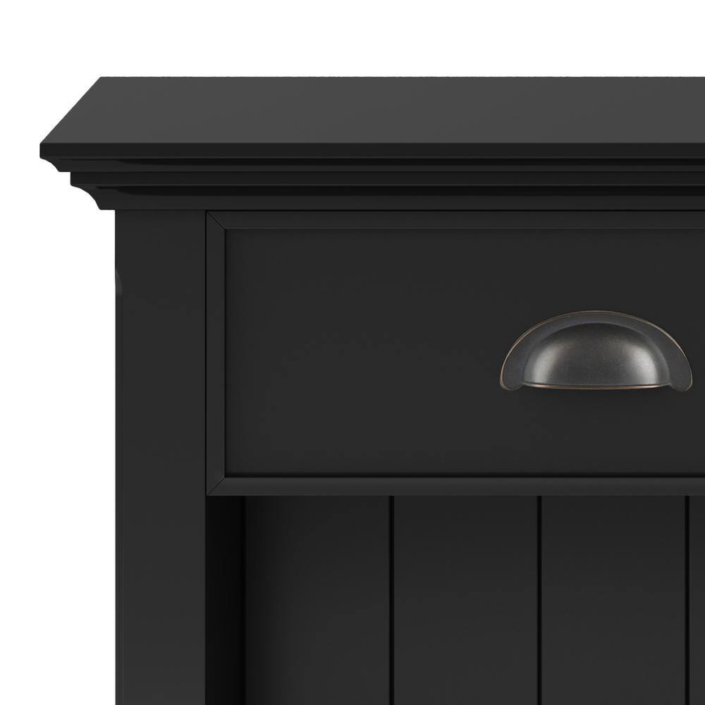 Acadian Black Solid Wood 24" Bedside Nightstand Table
