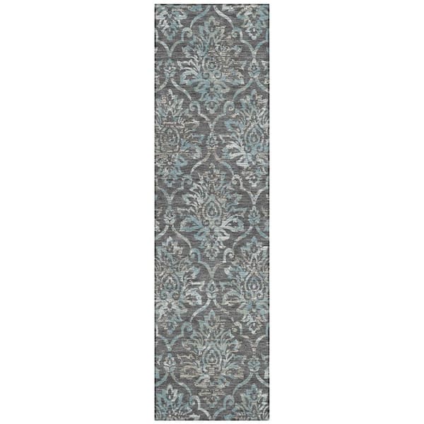 Chantille Machine Washable Indoor/Outdoor Abstract ACN3150 Gray 2 ft. x 7 ft. Runner Rug
