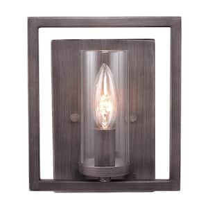 Marco 1-Light Gunmetal Bronze with Clear Glass Wall Sconce