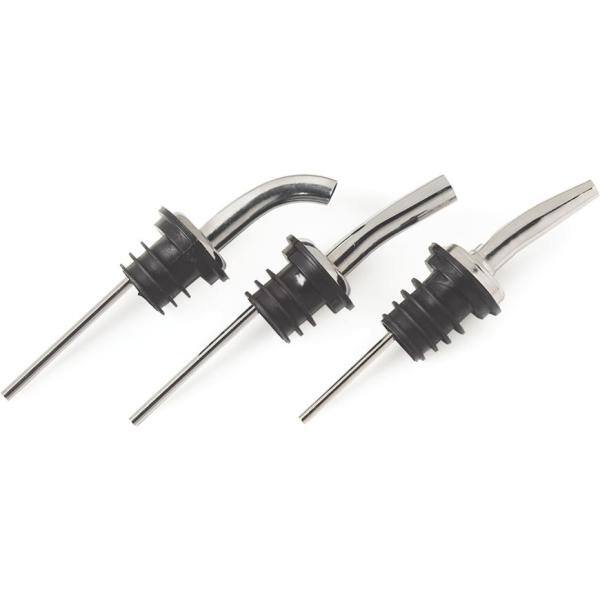 Carlisle Pourite Free Flowing Liquor Pourer With Curved Angled And Spout Super Fast Flow In Chrome Case Of 12 Wpm4538 The Home Depot