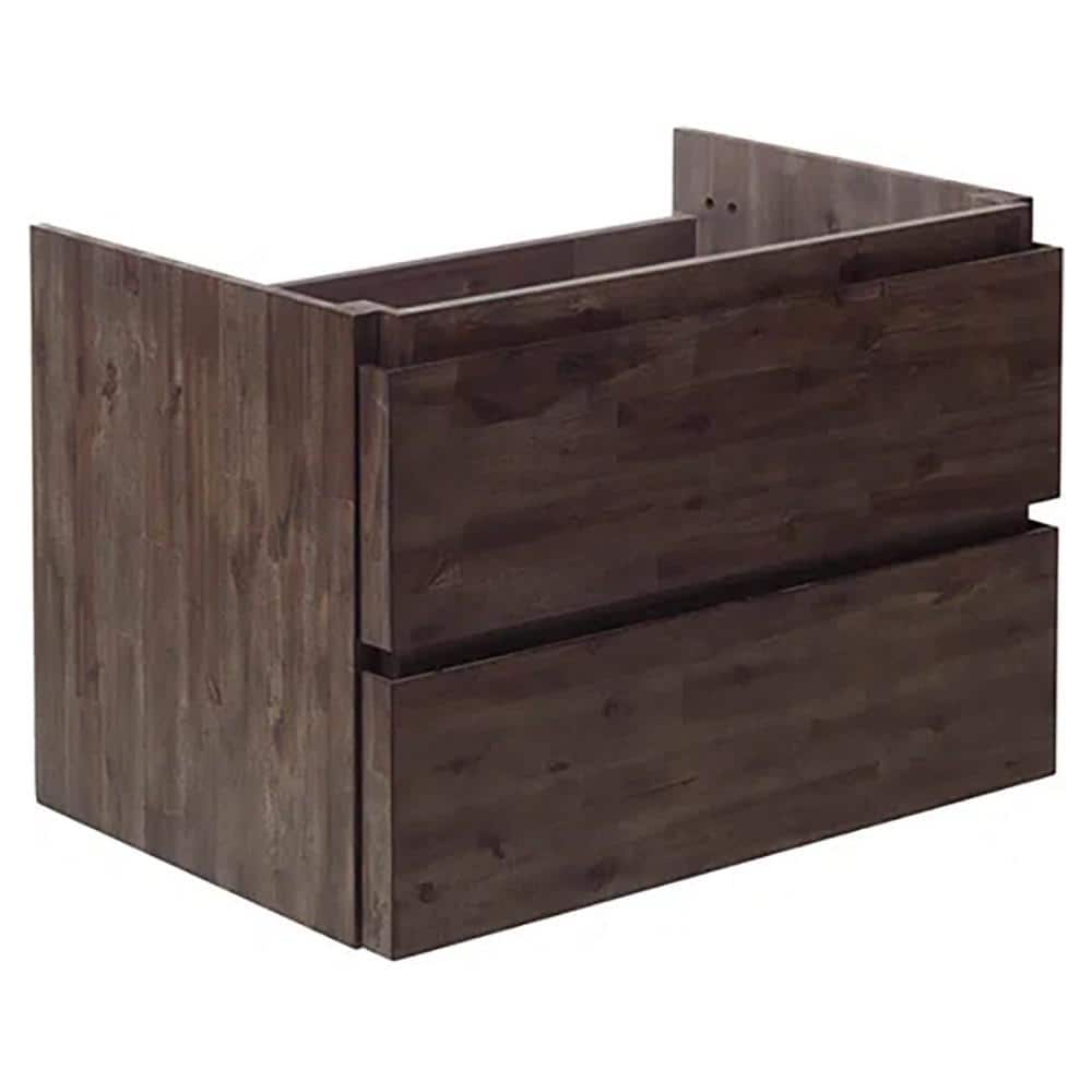 Acacia Wood 58" Wall Mounted Double Sink Bathroom Vanity Base