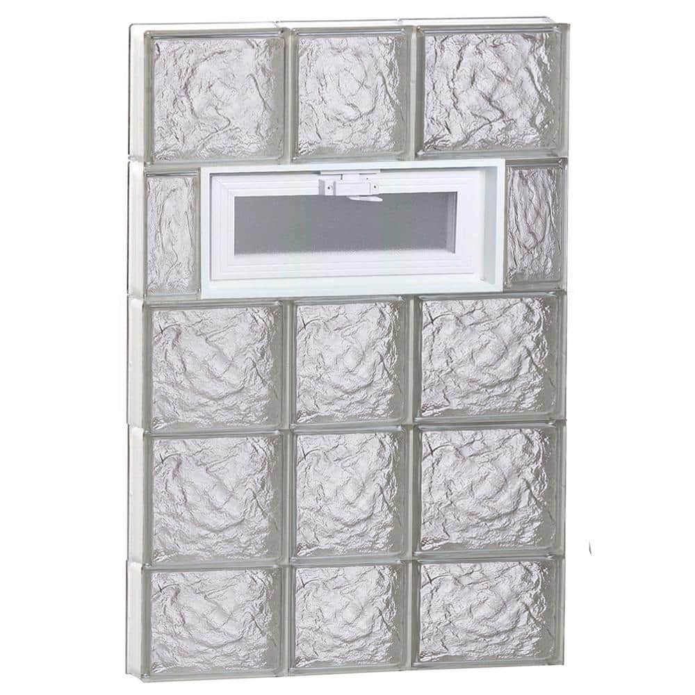 21.25 in. x 36.75 in. x 3.125 in. Frameless Vented Ice Pattern Glass Block Window price history on PriceWatchPro