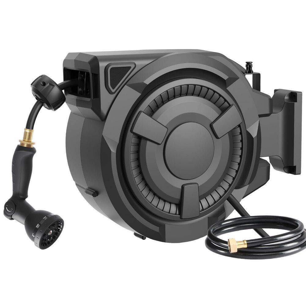 Retractable Garden Hose Reel 1/2 in x 100 ft Wall Mount Automatic Rewind 10-Pattern Nozzle 180 Degree Swivel price history on PriceWatchPro