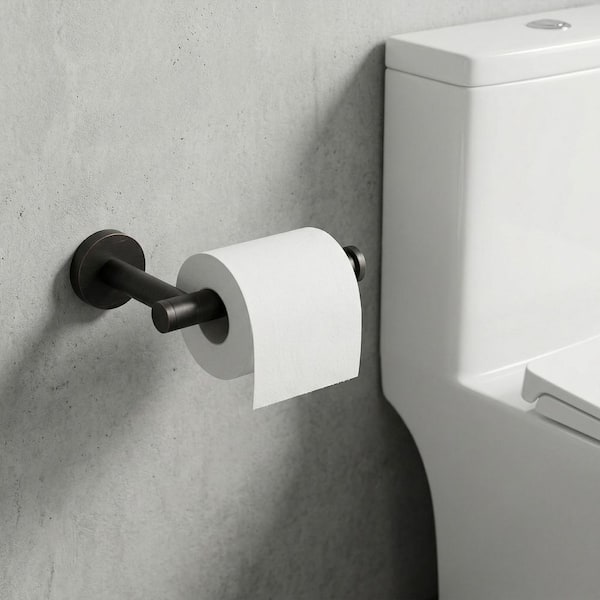 Wall-Mount Single Post Toilet Paper Holder in Oil Rubbed Bronze