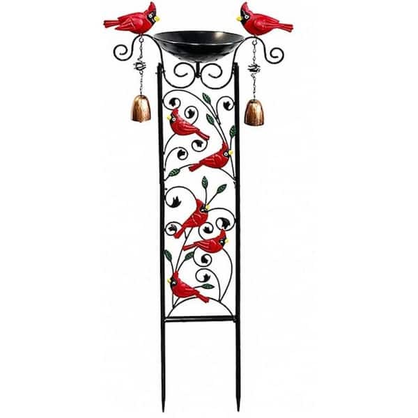 Metal Bird Bath with Trellis for Outdoor, Antique BirdBath for Climbing Plants with Detachable Iron Bowl(1 Pack)