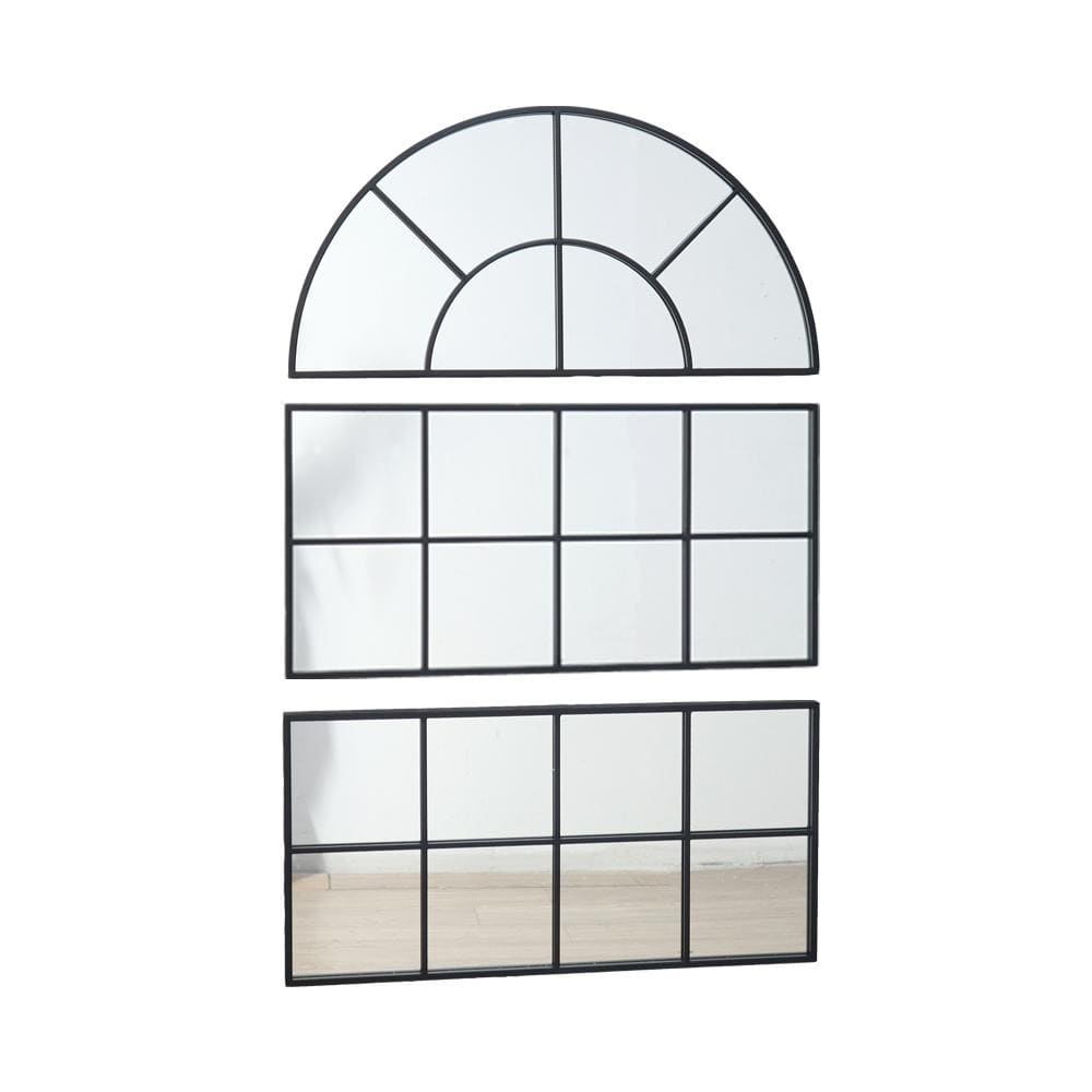 Black 30 in. W x 45 in. H Farmhose lrregular Metal Framed Mirror Bathroom M