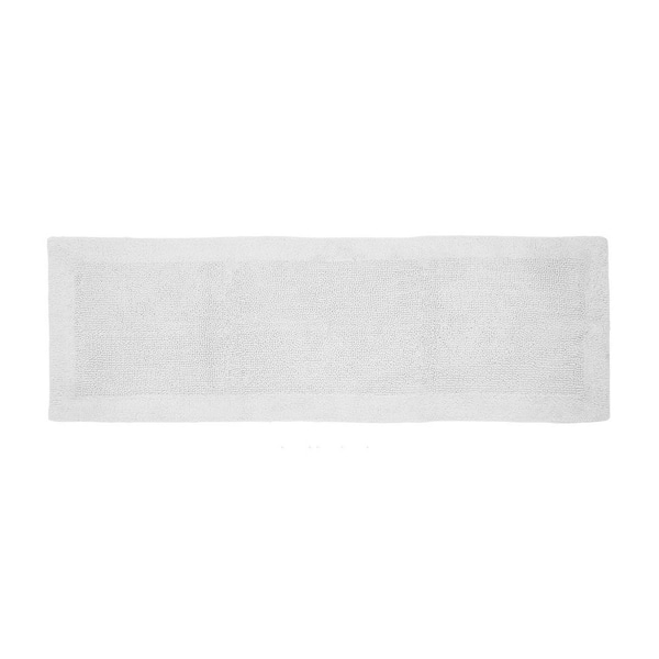 Edge 20 in. x 60 in. White 100% Cotton Contour Bath Rug