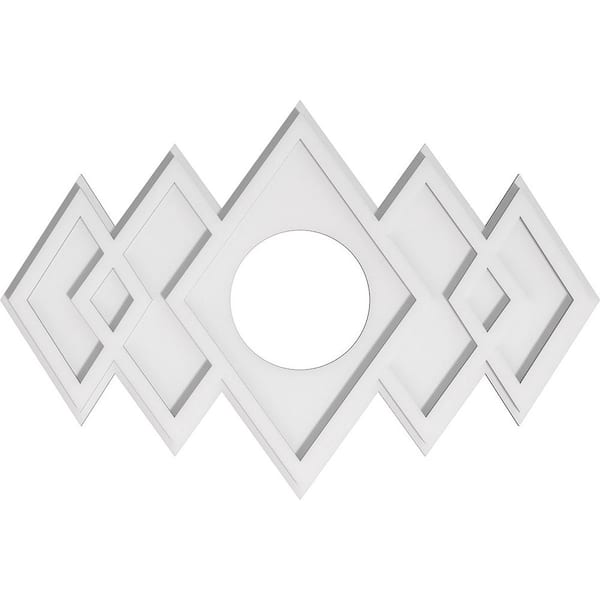 Ekena Millwork 30 in. W x 20 in. H x 7 in. ID x 1 in. P Zoe Architectural Grade PVC Contemporary Ceiling Medallion