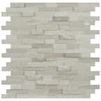 La Crema Stax Peel and Stick 10.75 in. x 11.65 in. Textured Marble Stone Look Wall Tile (1 sq. ft./Each)