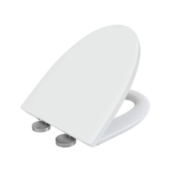 Swiss Madison Elongated Closed Front Toilet Seat in Glossy White