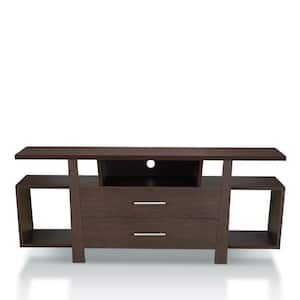 Citron 60 in. Espresso TV Stand with 2-Drawer Fits TVs Up to 66 in. with Cable Management