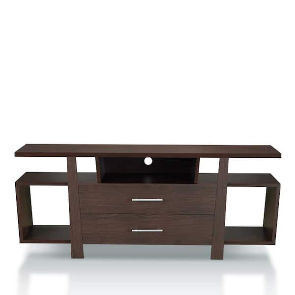 Furniture of America Citron 60 in. Espresso TV Stand with 2-Drawer Fits TVs Up to 66 in. with Cable Management