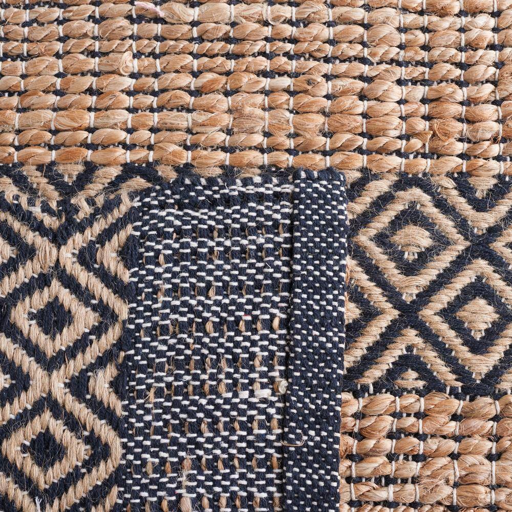 Handmade Black and Natural Cotton Flat Woven Rug