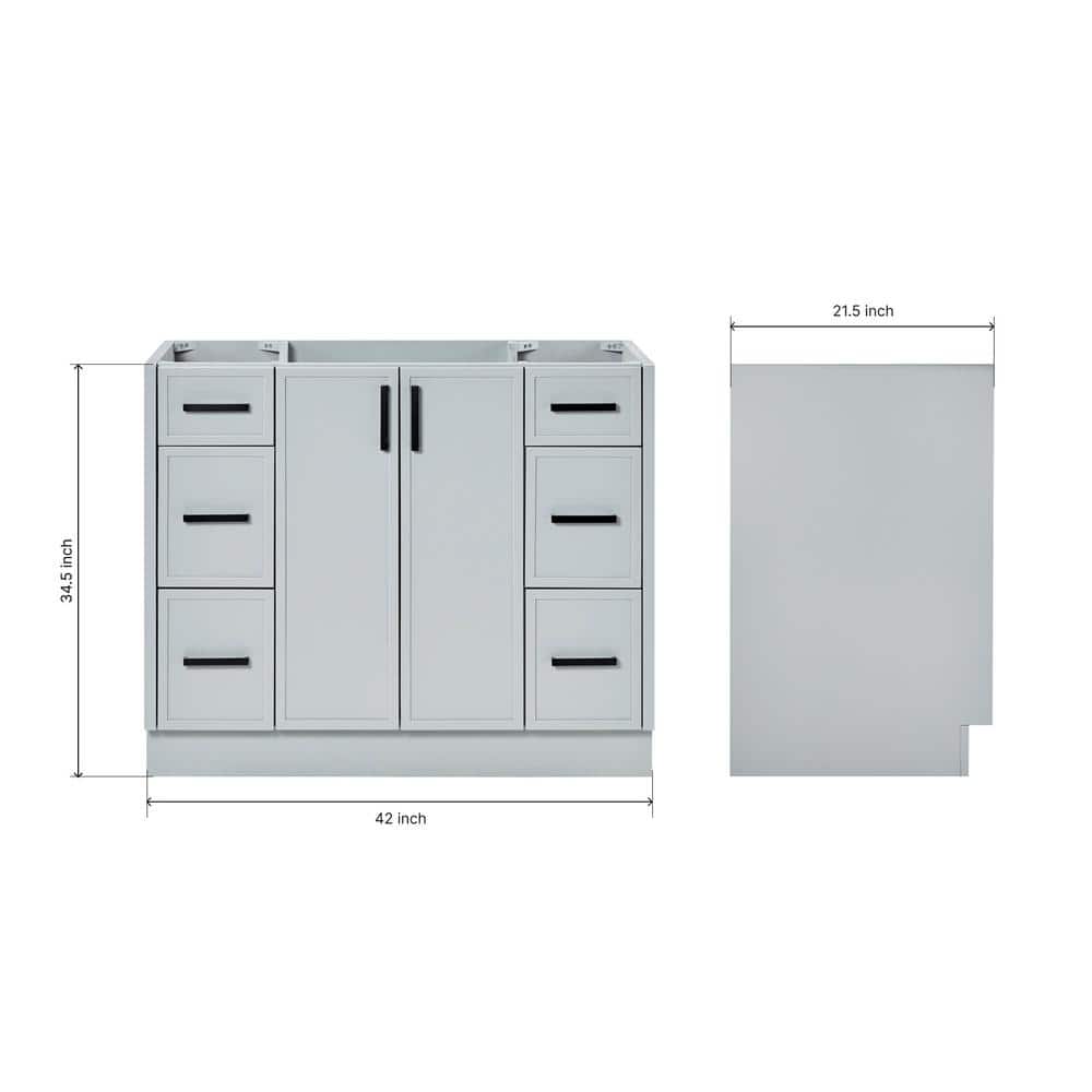 Kelly 42" Light Gray Wood Freestanding Vanity Cabinet