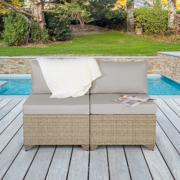 TK CLASSICS Maui Metal Outdoor Sectional with Hazel Cushions