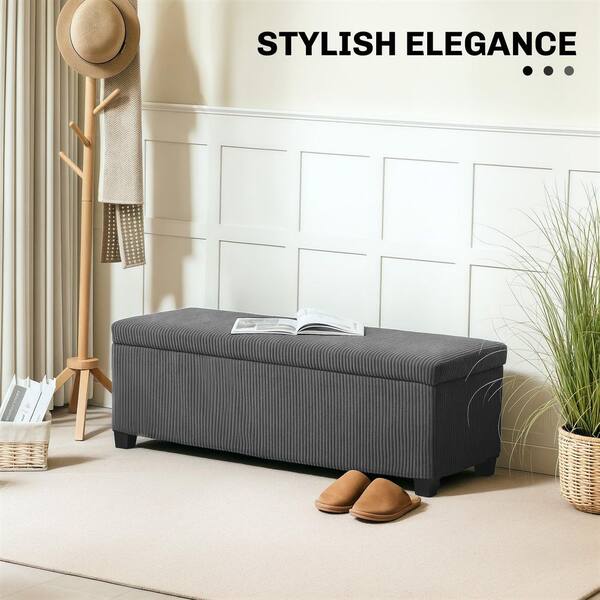 thumbnail image 2 of HOMCOM 50" Tufted Velvet Bed End Storage Ottoman Bench – Teal, Modern, 264lb Capacity 2 of 4