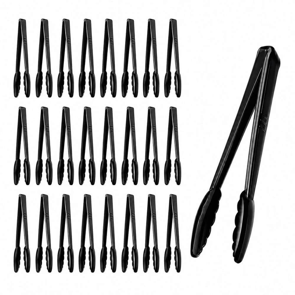 24-Pack Black Plastic Serving Tongs, 9 in Heavy-Duty Scalloped Tip Tongs for BBQ, Buffets and Catering price history on PriceWatchPro