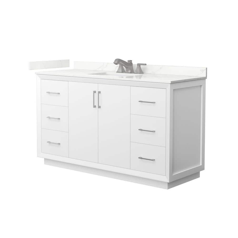 Strada 60 in. W x 22 in. D x 35 in. H Single Bath Vanity in White with Giotto Quartz Top price history on PriceWatchPro