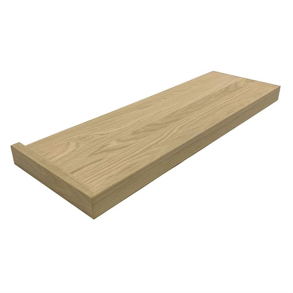 Stairtek 0.625 in. x 11.5 in. x 42 in. Unfinished White Oak Left Return Modern Retread