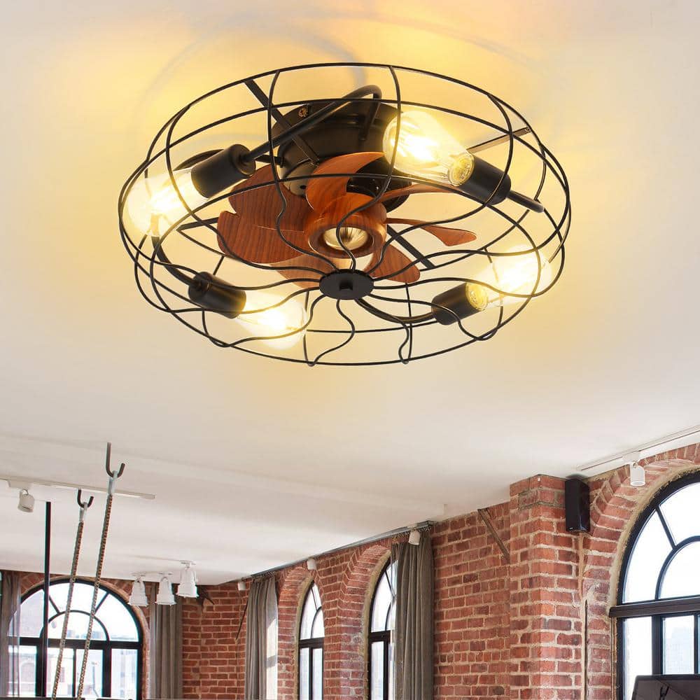 20 in. Indoor/Outdoor Black Flush Mount Ceiling Fan with LED Light Kit and Remote Control price history on PriceWatchPro