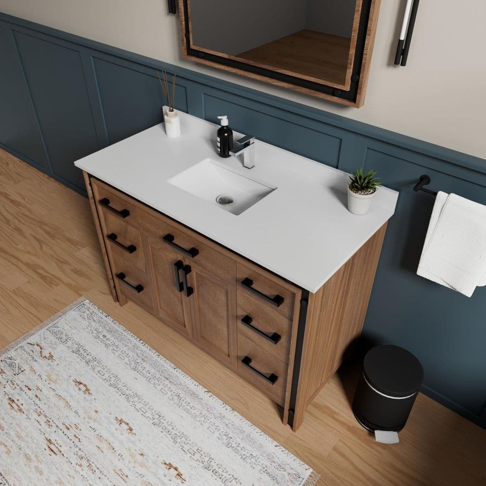 Ziva 48" Rustic Barnwood Single Bathroom Vanity
