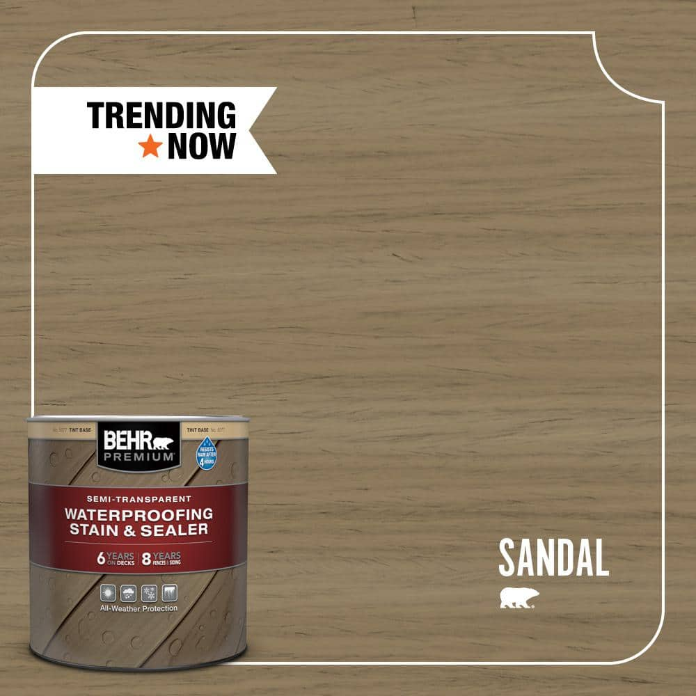 BEHR PREMIUM 1 qt. #ST-121 Sandal Semi-Transparent Waterproofing