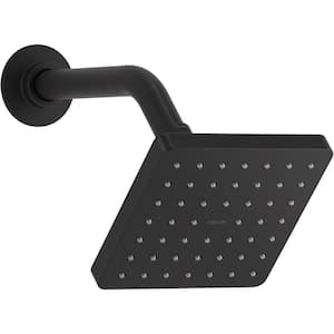 Parallel 1-Spray Patterns 5 in. Wall Mount Fixed Shower Head with Katalyst Air Induction Technology in Matte Black