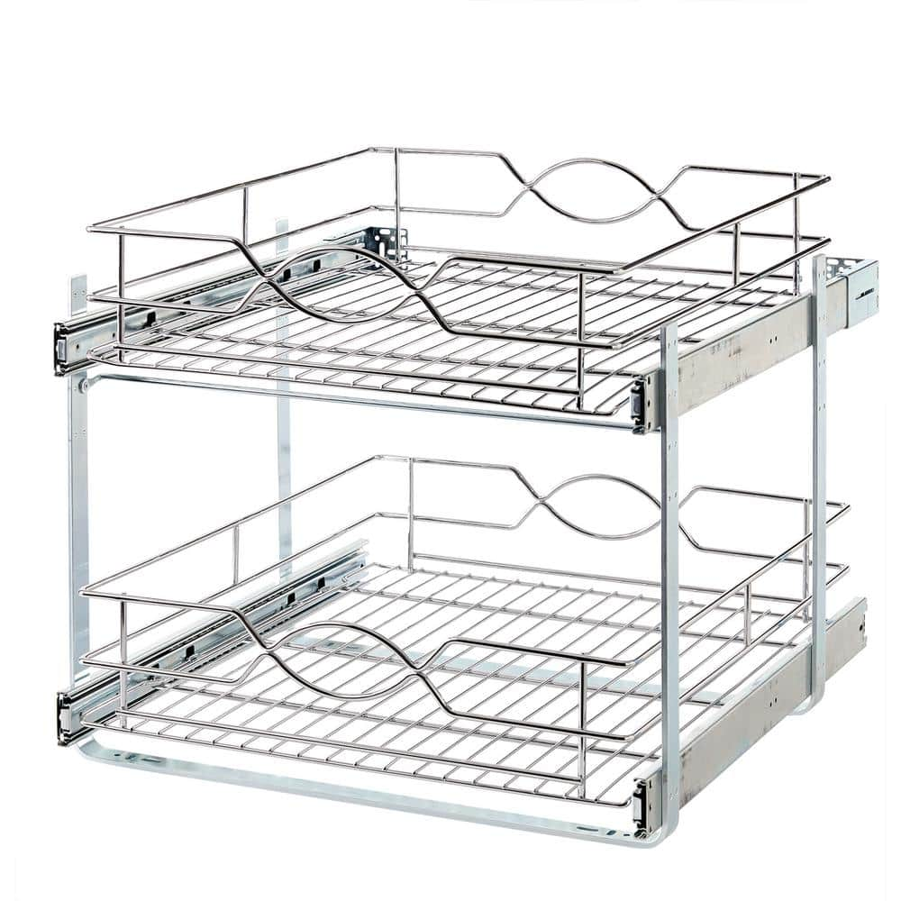 Simply Put 20.5-in W x 14.6875-in H 2-Tier Cabinet-mount Metal Soft Close Pull-out  Sliding Basket Kit in the Cabinet Organizers department at