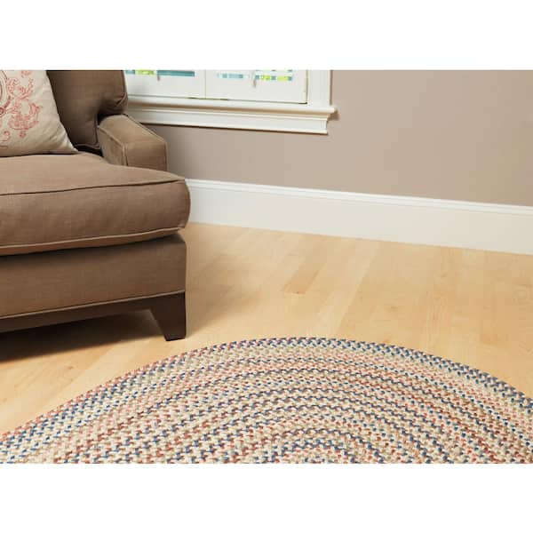 Large American Braided Oval Rug 9x12, Multicolor Braided Oval