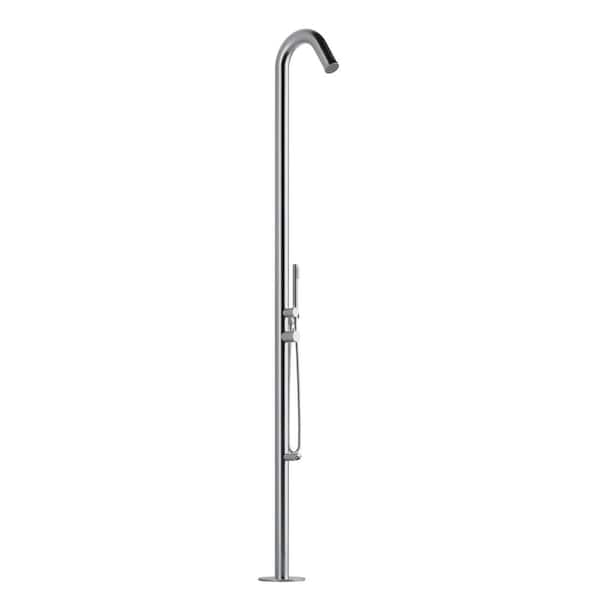 Wave Single-Spray Outdoor Shower System in Brushed Stainless Steel