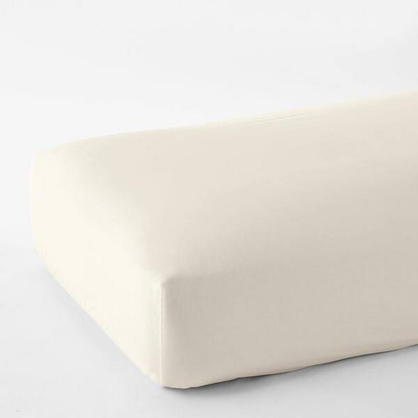 The Company Store Company Cotton Sateen Extra Deep Ivory Cotton Queen Fitted Sheet