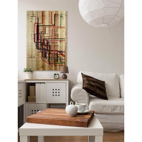 Unbranded 24 in. H x 16 in. W "Subway" by Parvez Taj Printed Natural Pine Wood Wall Art