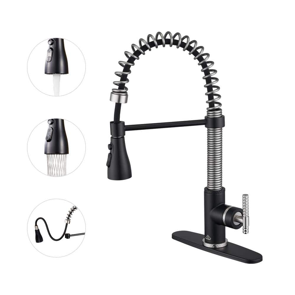 Single-Handle Pull Down Sprayer Kitchen Faucet with Power Clean Multi-Function Spray in Brushed Nickel and Matte Black price history on PriceWatchPro