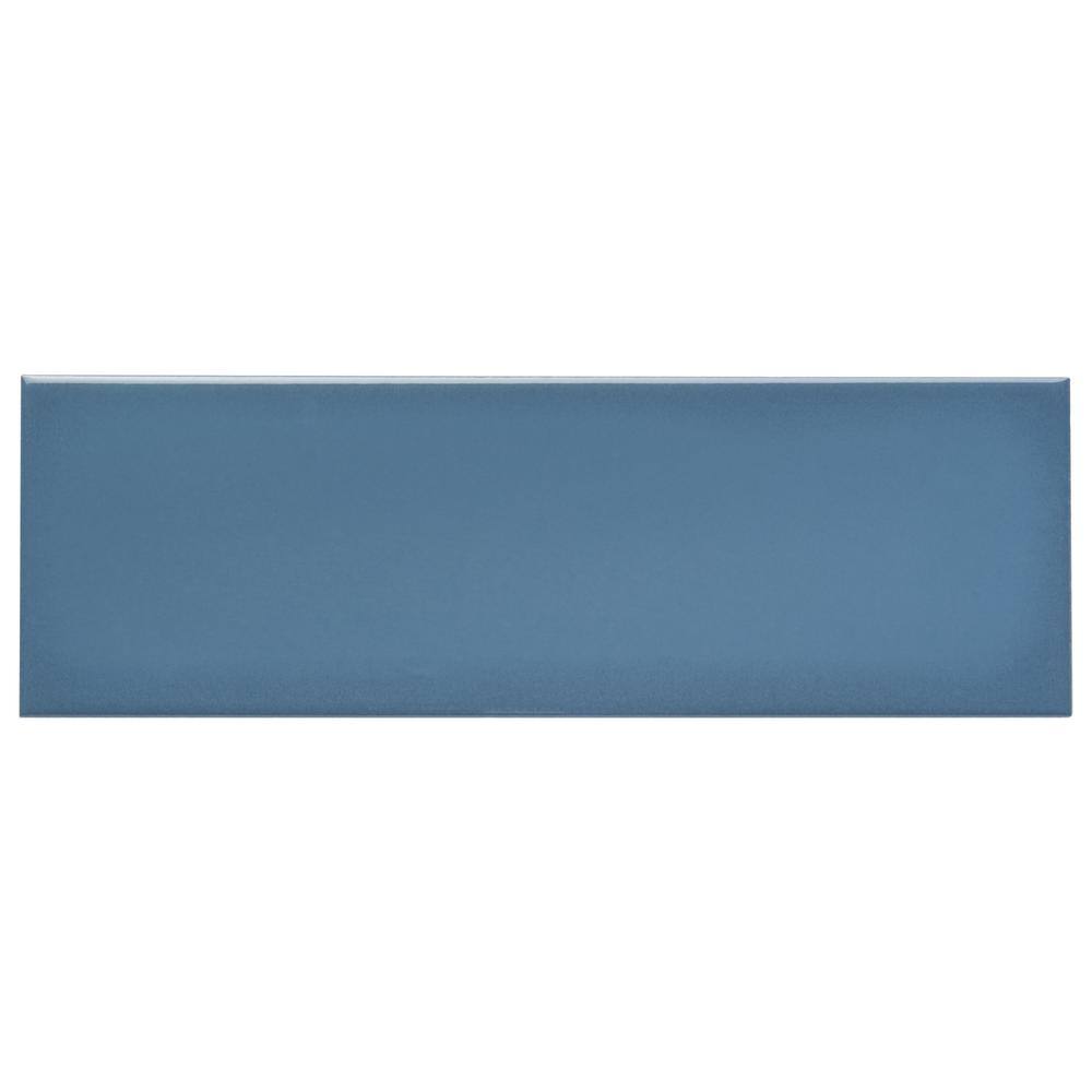 Abbey Road 4 x 12 Blue Polished Porcelain Subway Tile