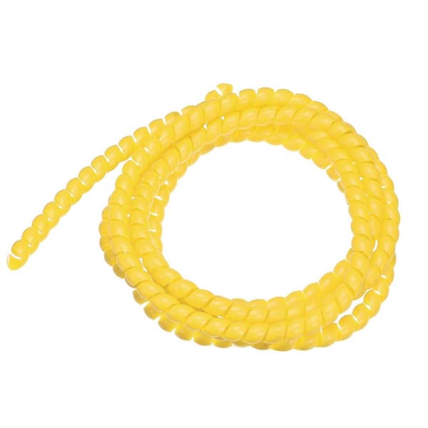 Flexible Yellow Spiral Cable Wrap Tube Sleeve, 8mm ID x 10mm OD, 2m Cord and Hose Organizer, 1 Pack