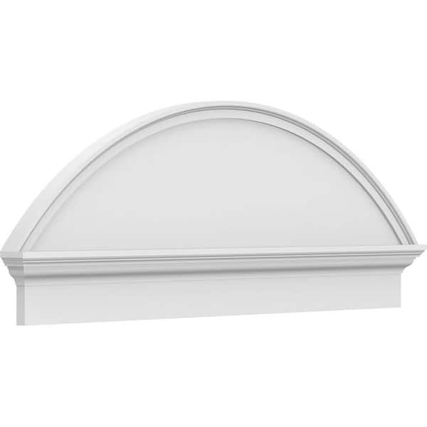 Ekena Millwork 2-3/4 in. x 48 in. x 18-7/8 in. Segment Arch Smooth Architectural Grade PVC Combination Pediment Moulding