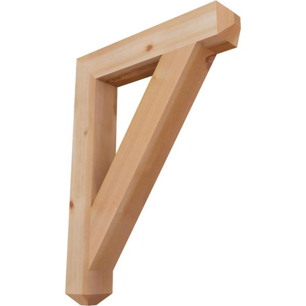 Ekena Millwork 3.5 in. x 32 in. x 24 in. Western Red Cedar Traditional Craftsman Smooth Bracket