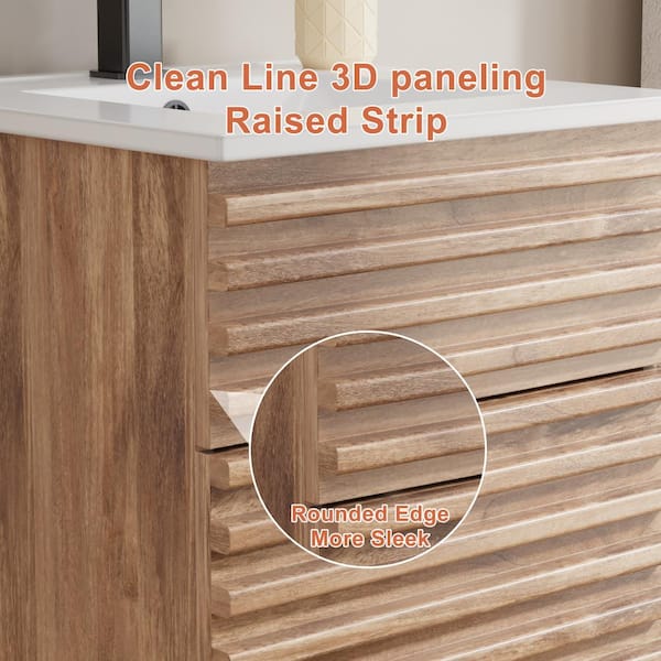 eclife 18 in. W x 17.7 in. D x 33.5 in. H Single Sink Bath Vanity
