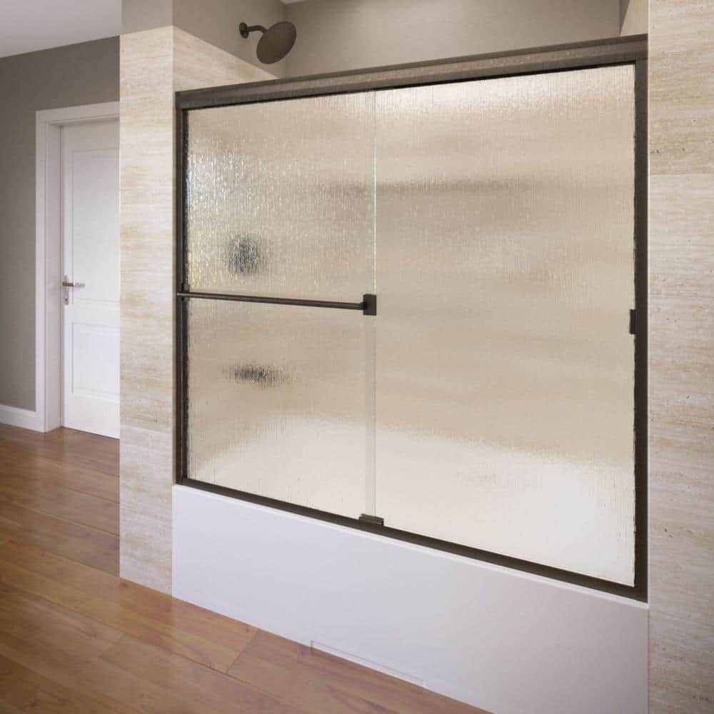 Classic 56 in. x 56 in. Semi-Framed Sliding Tub Door in Oil Rubbed Bronze price history on PriceWatchPro