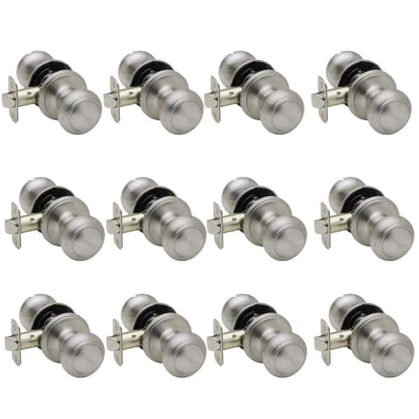 Copper Creek Hardware Colonial Satin Stainless Passage Door Knob (12-Pack)