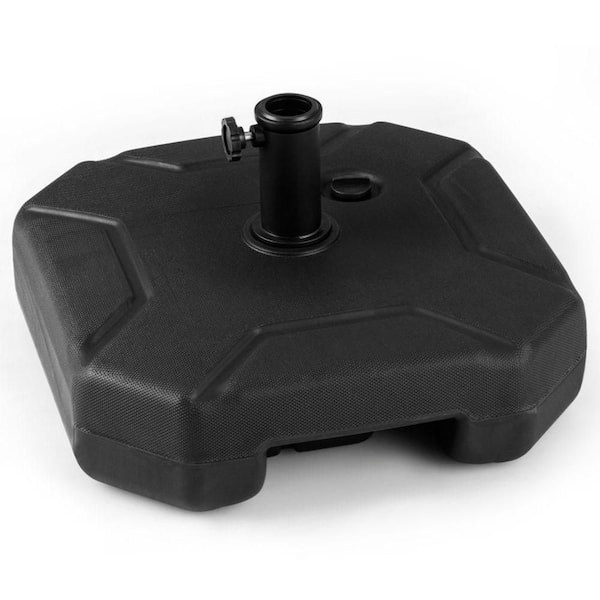 17 in. 88 lbs. Heavy-Duty Fillable Patio Umbrella Base in Black with Handle