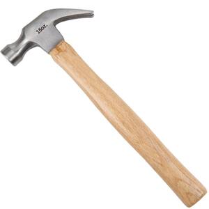 16 oz. Polished Hardwood Anti-Vibration Claw Hammer - Pry and Pull Nails During Home Repair