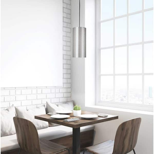 Grid 1-Light Brushed Nickel Mini-Pendant
